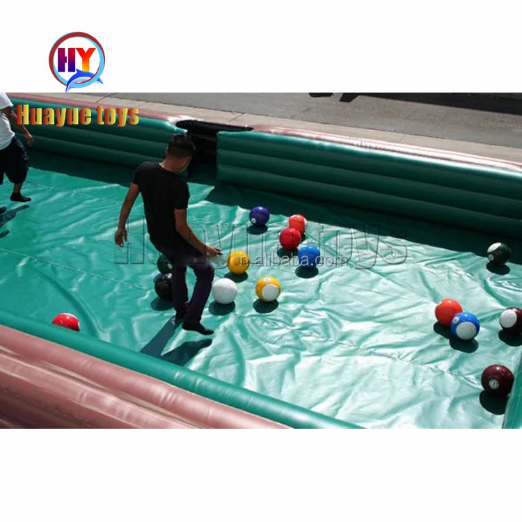 Attractive Inflatable pool table soccer ball inflatable billiard table games for child or adult team building games props