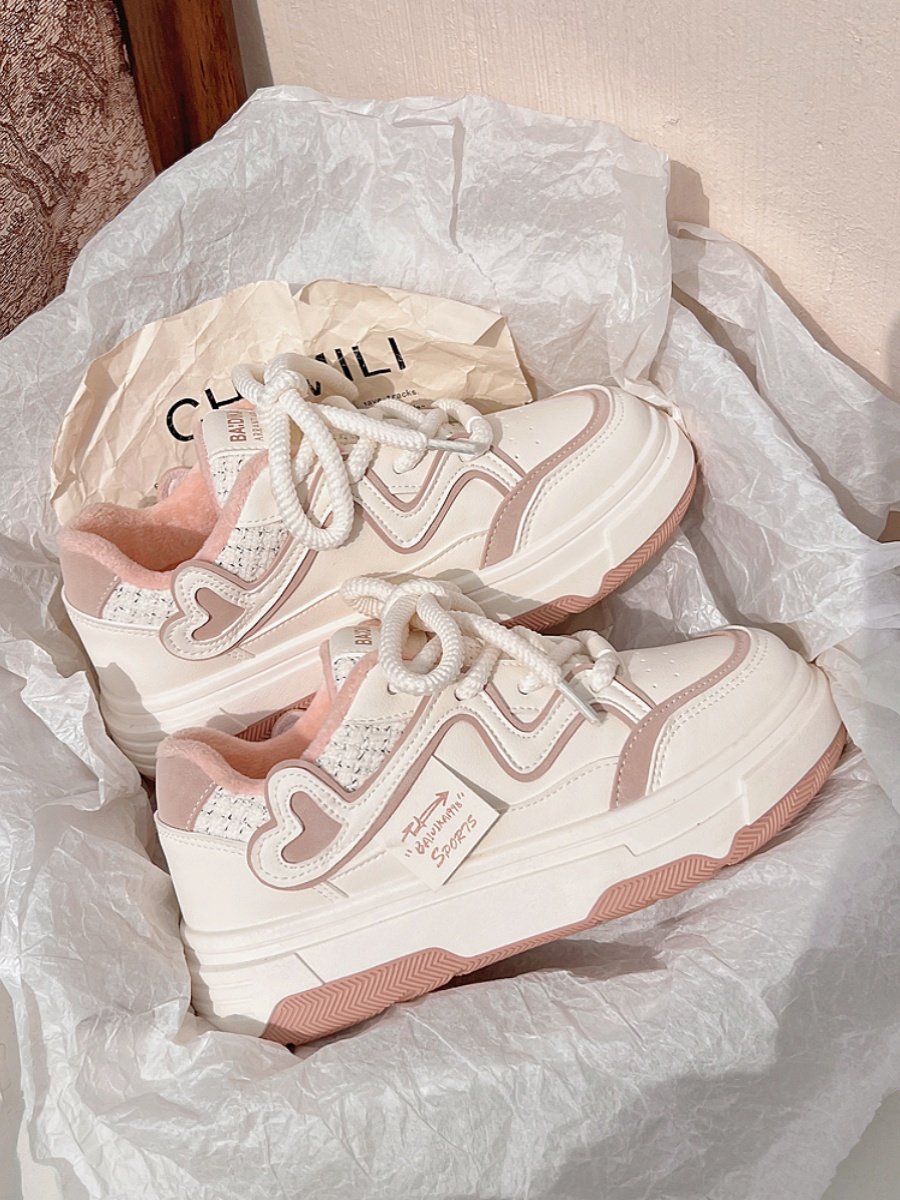 little fragrance white shoe girl, 2024 new spring boufu shoe and milk for sports and leisure shoes