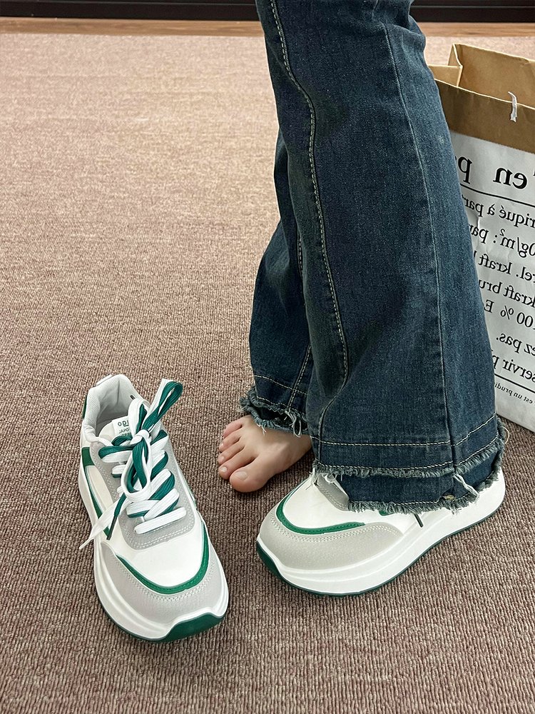 The new 2024 in the walf-Agan Shoe Girl's Springs, 100-knocked white shoes for the father of the children of Agang Shoes