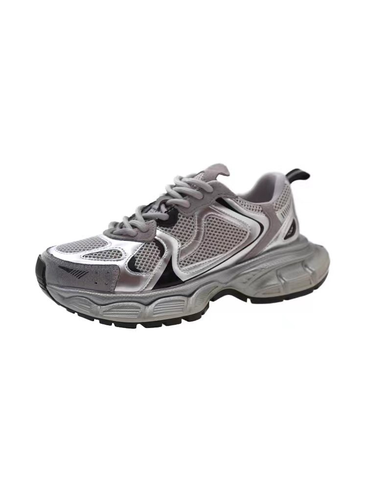 Ogurts on the silver old man's shoes and girls' 2024 summer new, thick bottom women's net, air-breathing girls' shoes