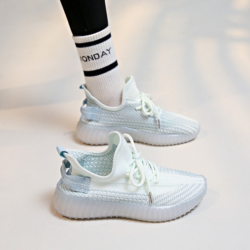Coconut shoe girl, 2024 summer new, air-weaving sports and leisure shoes student, stingy-slipper