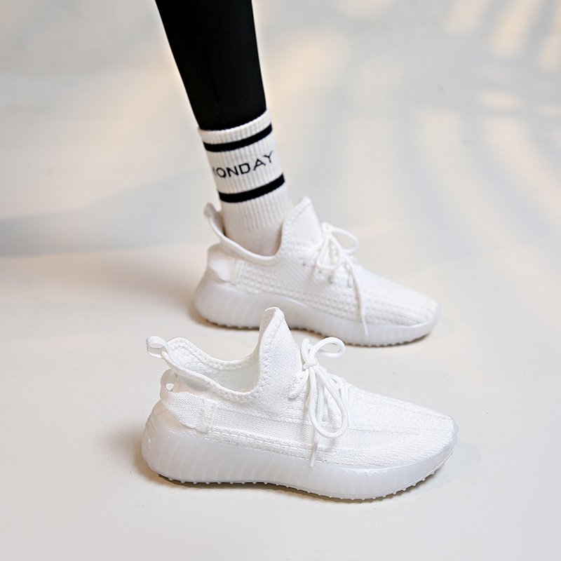 Coconut shoe girl, 2024 summer new, air-weaving sports and leisure shoes student, stingy-slipper