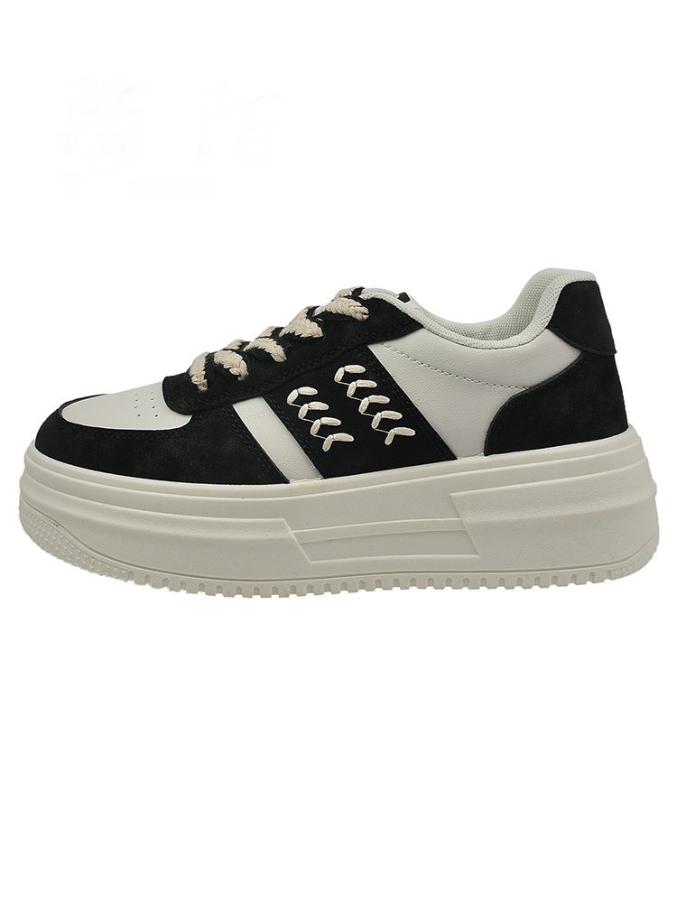 the big, thick, white-shoe girl, 2024 spring-autumn new students recreational queens of pancake shoes