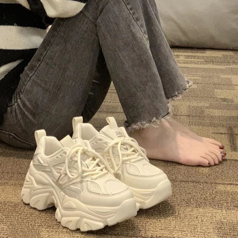 Big Daddy's Shoes Up, 2024 Spring and Fall New Shoes with a little black, thick bottom muffin sneaker