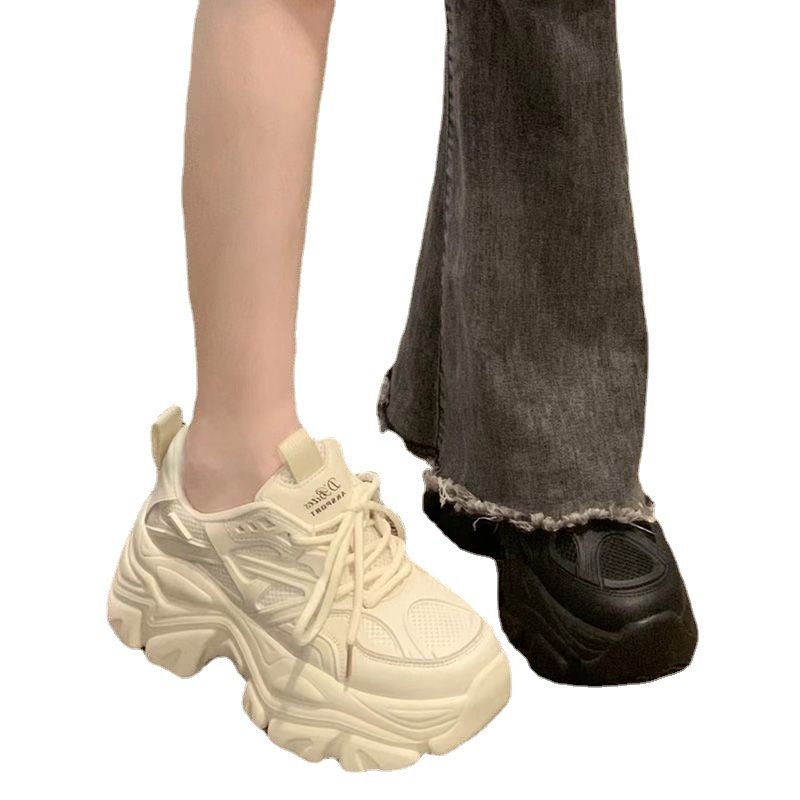 Big Daddy's Shoes Up, 2024 Spring and Fall New Shoes with a little black, thick bottom muffin sneaker