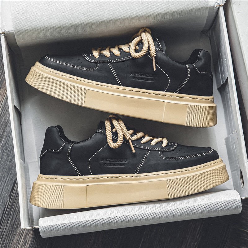 Men's shoes, spring and autumn retrospect, men's sports, men's leisure shoes, summer students' black thick, skating shoes
