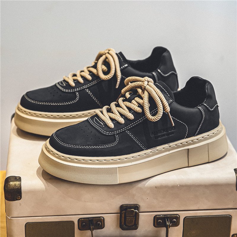 Men's shoes, spring and autumn retrospect, men's sports, men's leisure shoes, summer students' black thick, skating shoes