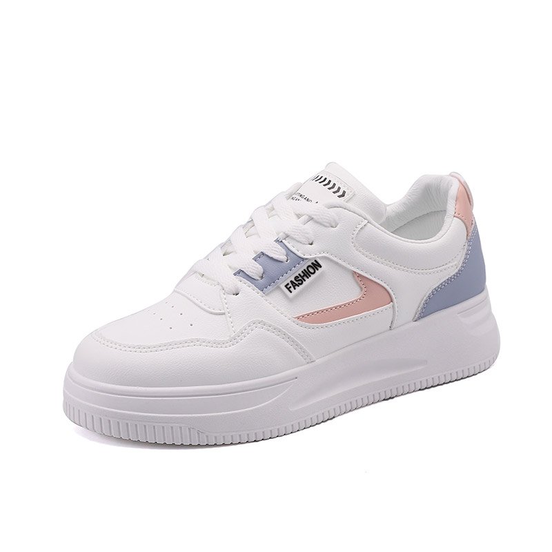 A girl in the fall, a white-skin-shoe girl, 2024 new high-skin-tip shoes