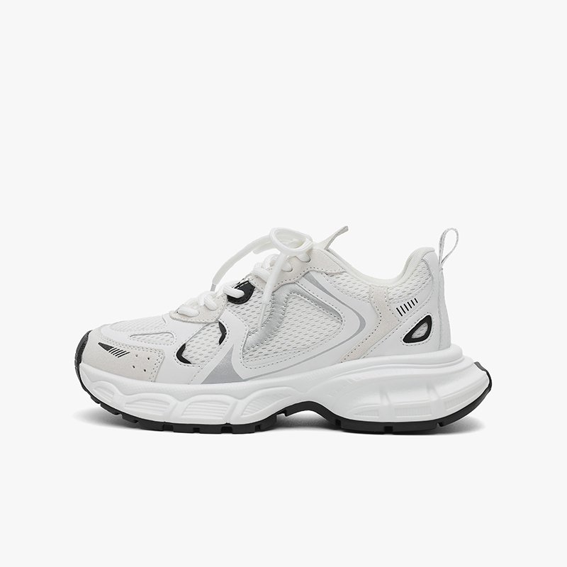 Old man's shoes and girls' 2024 new spring and autumn shoes, with all the thick, low-shoe white shoes and high-sport sports shoes