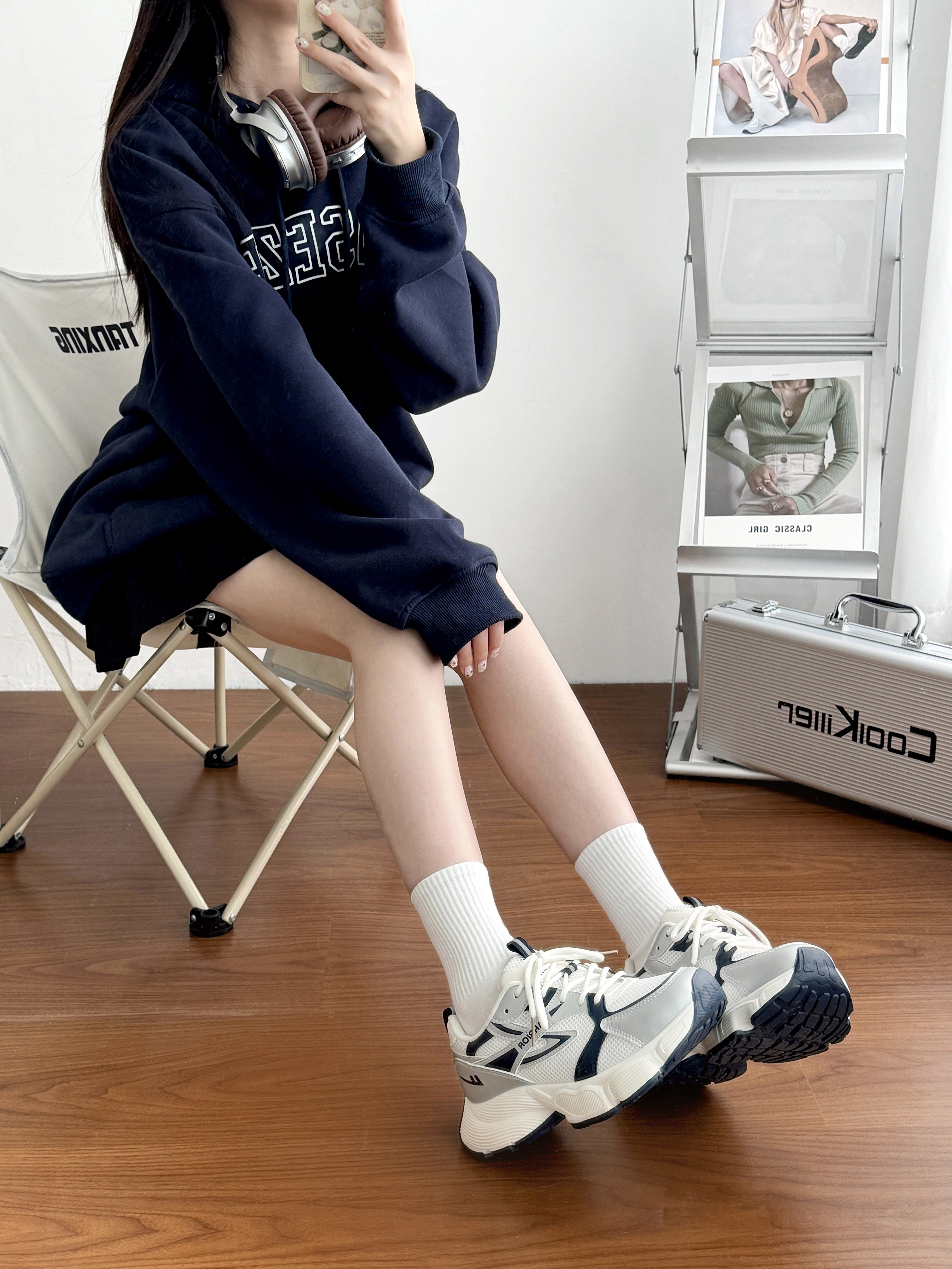 Back in the fall old man's shoes, 2024 new early and autumn sports shoes, black and white