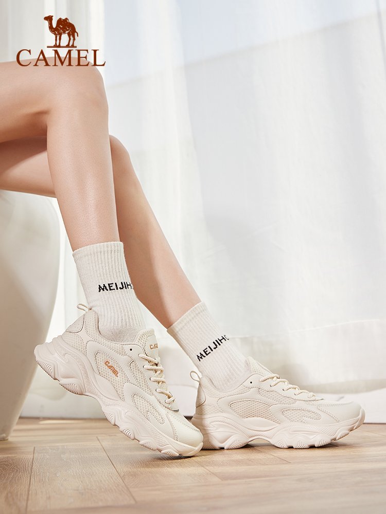 Camel sneakers, 2024 springs of fresh summer