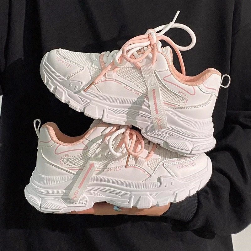 old man's shoes and shoes, 2024 spring and fall junior high school students' fashion-recreational little white shoes are thick and thick