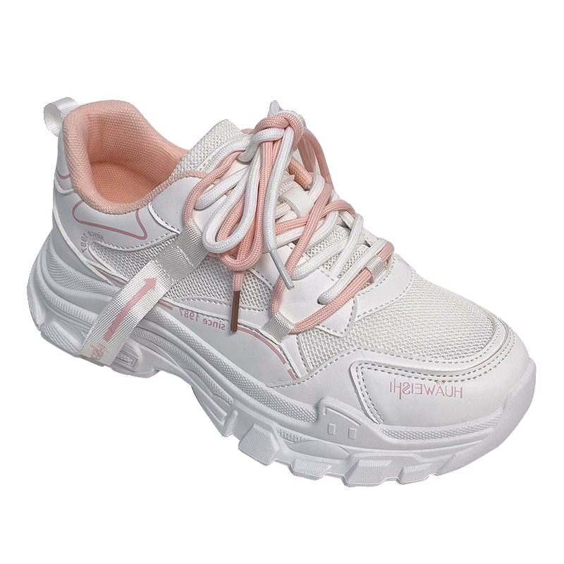 old man's shoes and shoes, 2024 spring and fall junior high school students' fashion-recreational little white shoes are thick and thick