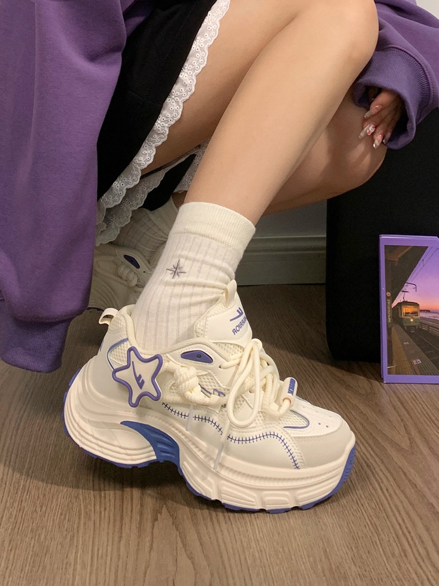 backstar old man's shoe girl's 2024 new flashback to the red net super-hot sneakers