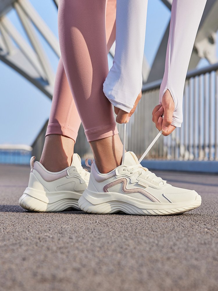 361 women's sneakers, 2024, light-skin-skin, net-shoe, soft-shoe jumper