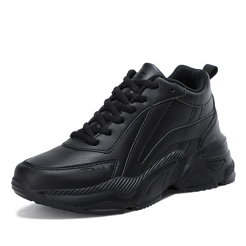 Autumn brand girl's black skin-resistant sports shoes light-soft old man's shoes smoother and smoothy-resistant travel shoes