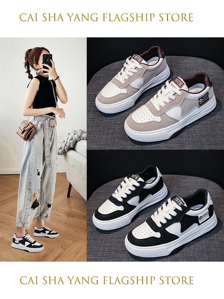 Shoes children's spring and fall slabs, 2024, new pairs of black and white panda shoes, red and white