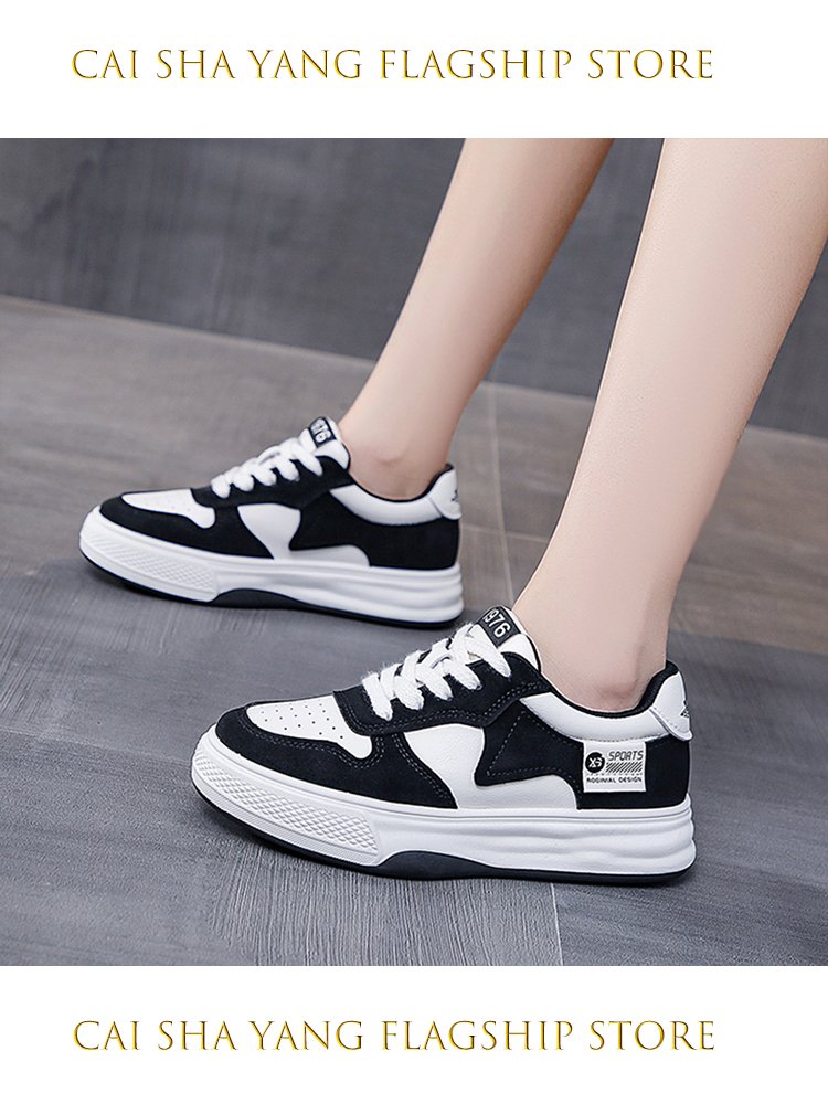 Shoes children's spring and fall slabs, 2024, new pairs of black and white panda shoes, red and white