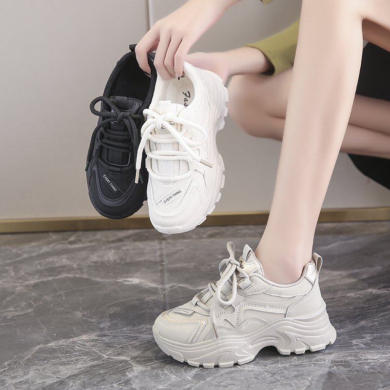 Old man's shoes and girls' 2024 new Autumn sports, white and light for kids