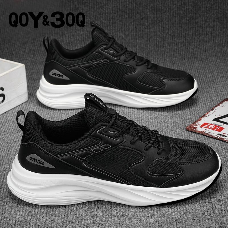 2024 male sneakers, summer new web-blowed shoes, male black student jogging shoes