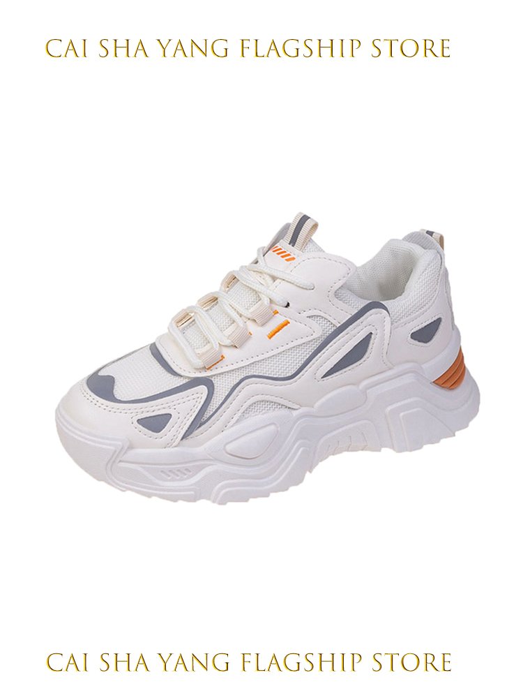 old man's shoe kids in 2024, a new spring and autumn, a thick white shoe, a red, super-hot sports shoes