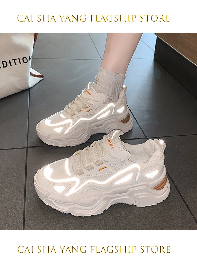 old man's shoe kids in 2024, a new spring and autumn, a thick white shoe, a red, super-hot sports shoes