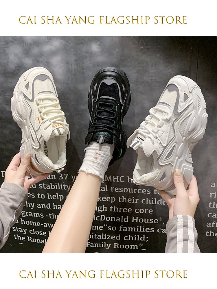 old man's shoe kids in 2024, a new spring and autumn, a thick white shoe, a red, super-hot sports shoes
