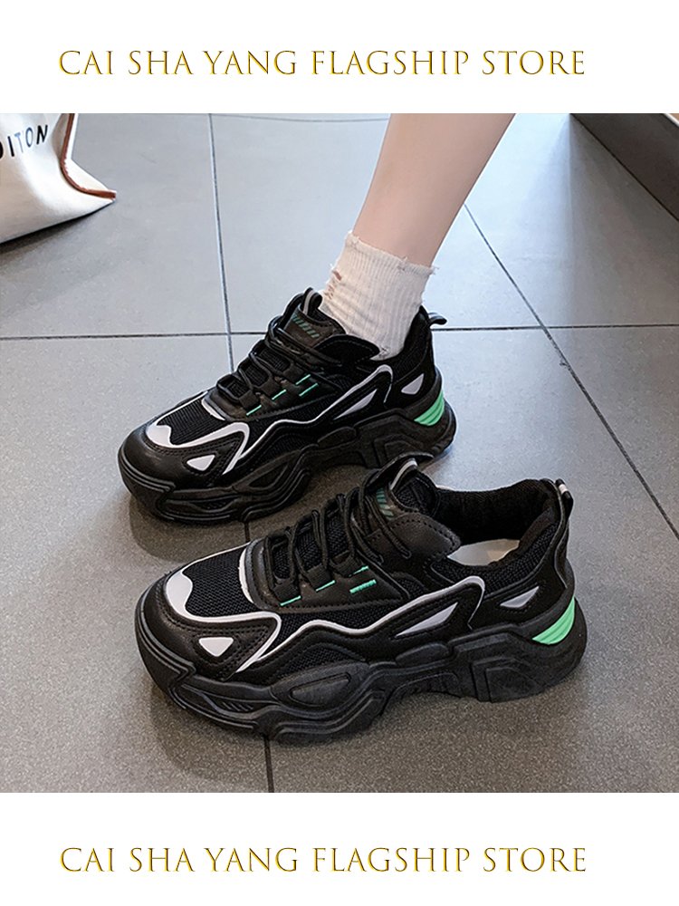 old man's shoe kids in 2024, a new spring and autumn, a thick white shoe, a red, super-hot sports shoes