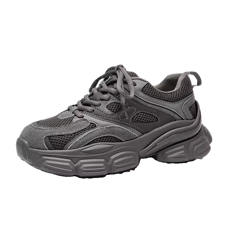The break-up specialty gray old man's shoes and girls' 2024 spring new high-slept and high-slept sports shoes