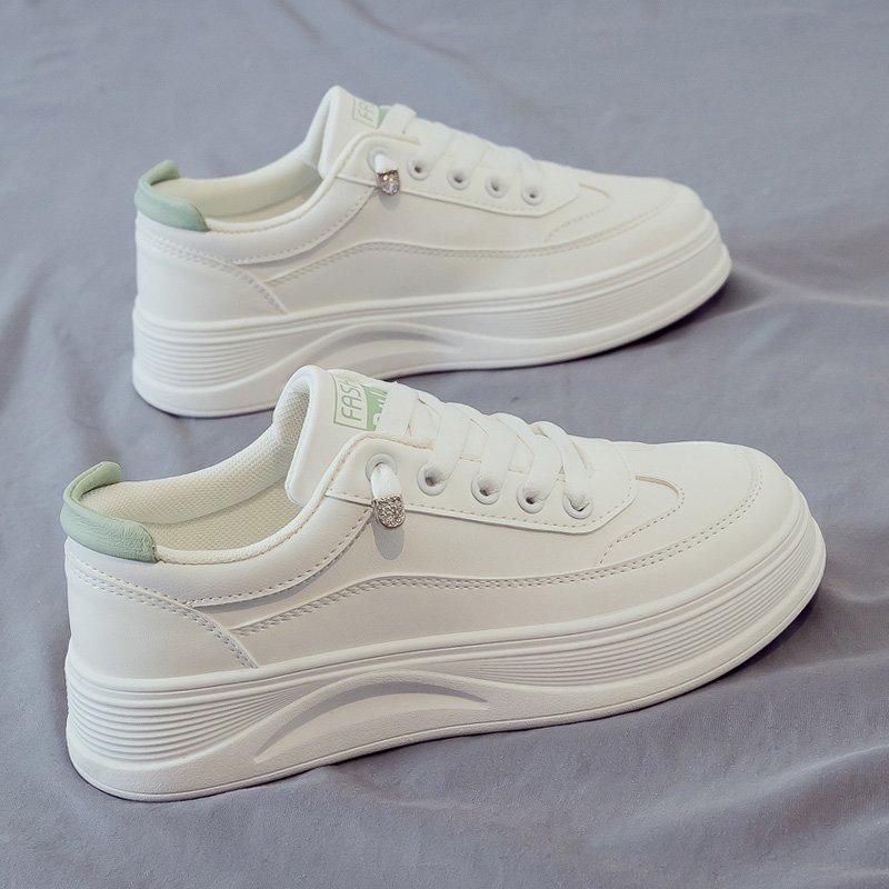 ins dazzling white shoes 2024 season new soft-floor leisure girl with high-skating slabs
