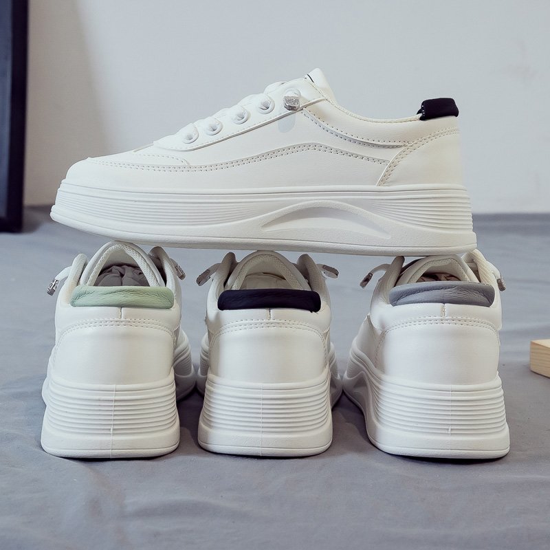 ins dazzling white shoes 2024 season new soft-floor leisure girl with high-skating slabs