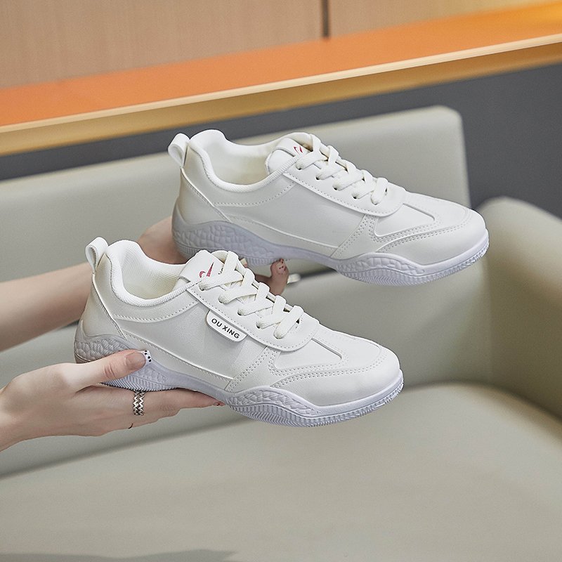 Flagship white shoe girl, 2024 new super-soft in autumn, pregnant woman's water-skin-proof, sugar shoe-leaved tourist shoes