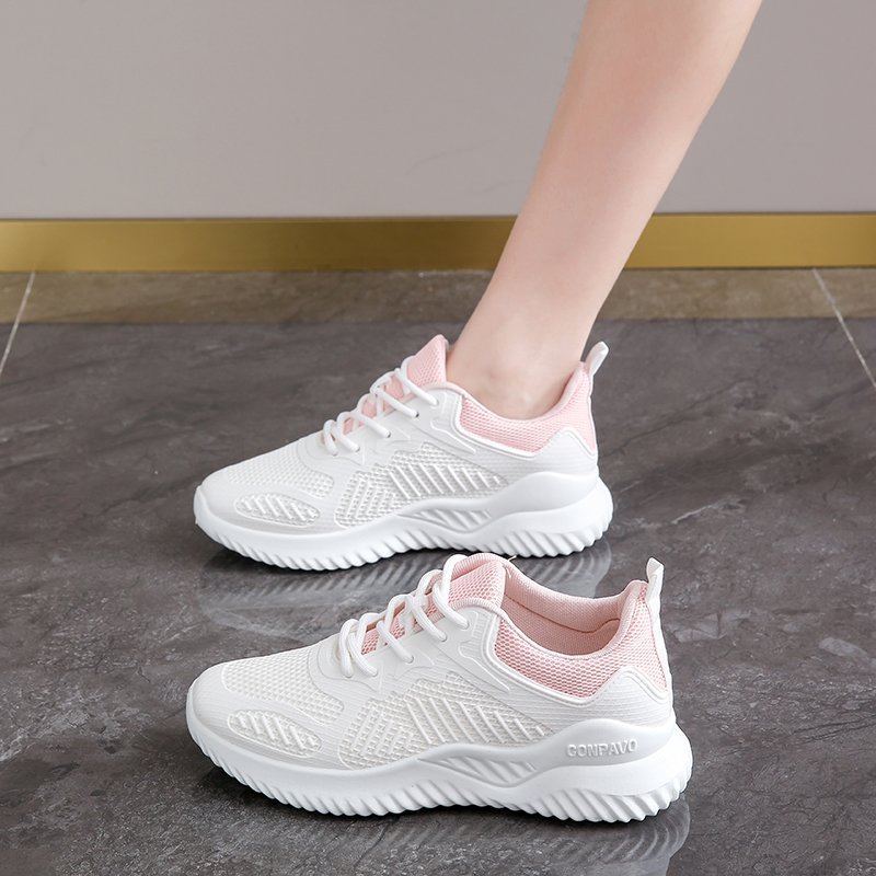 A girl with a middle-shoe sports exam and a girl with a little white-shoe in her Autumn air