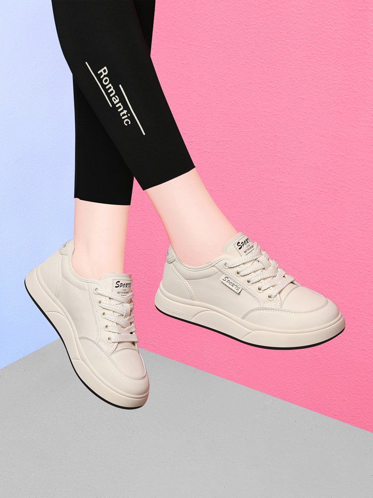 The white-shoe girl in the tides, 2024 new air-shoe-skinned sports-shoe girl