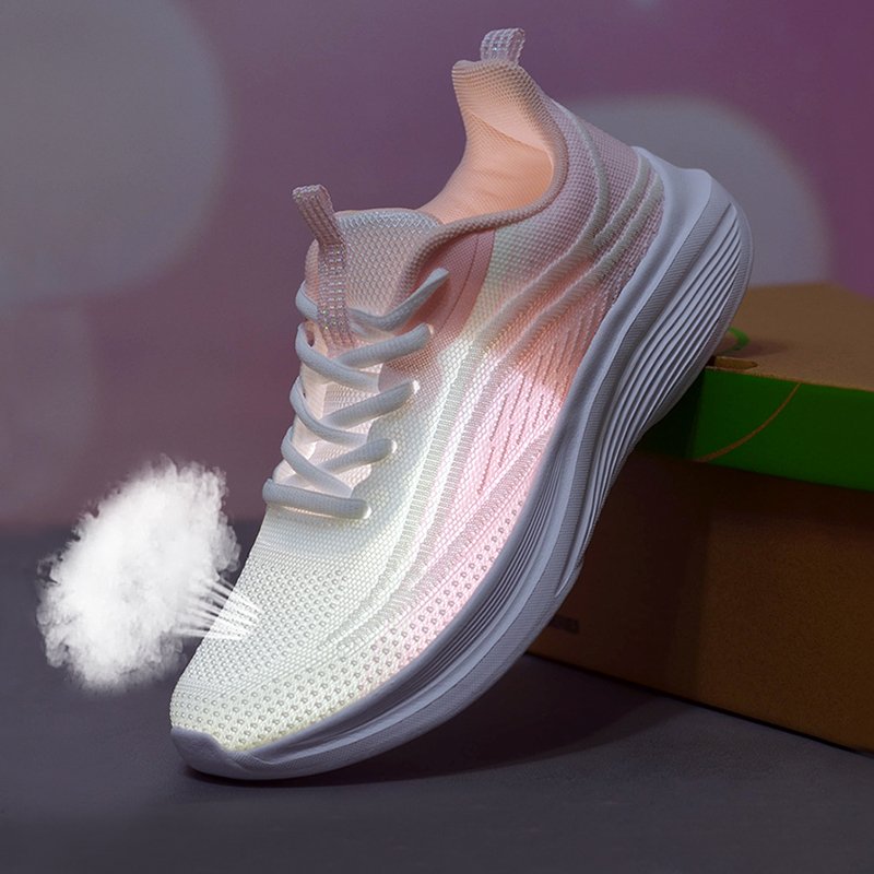 Back-shoe girls light down their tremors, fall-skin, air-receiving, 2024 new jogging shoes