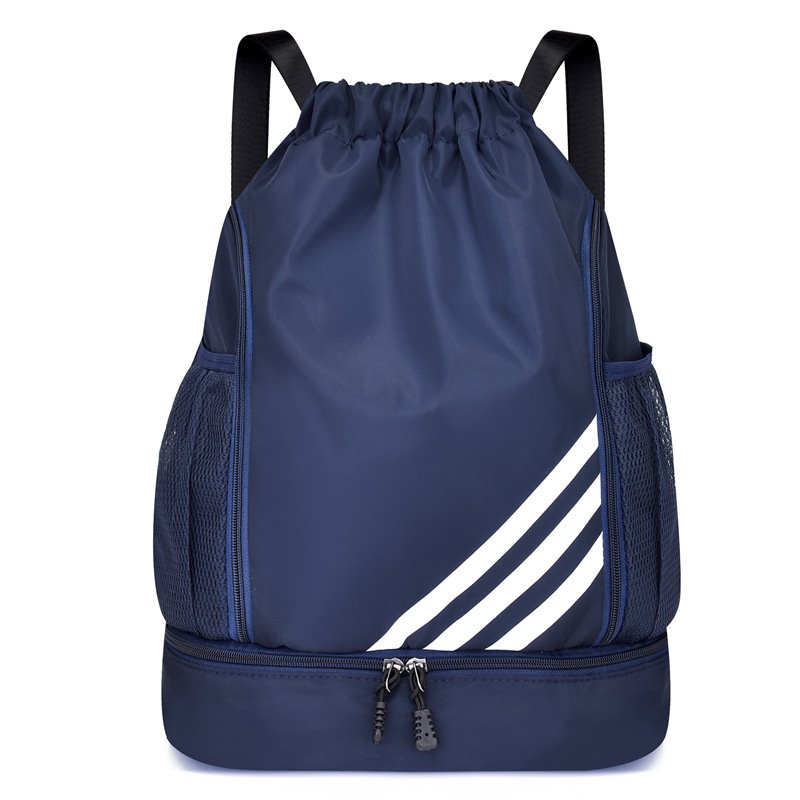 Durable Portable Lightweight Water Resistant Drawstring Backpack Swim Gym Sport Drawstring Sports Bag with Shoes Compartment