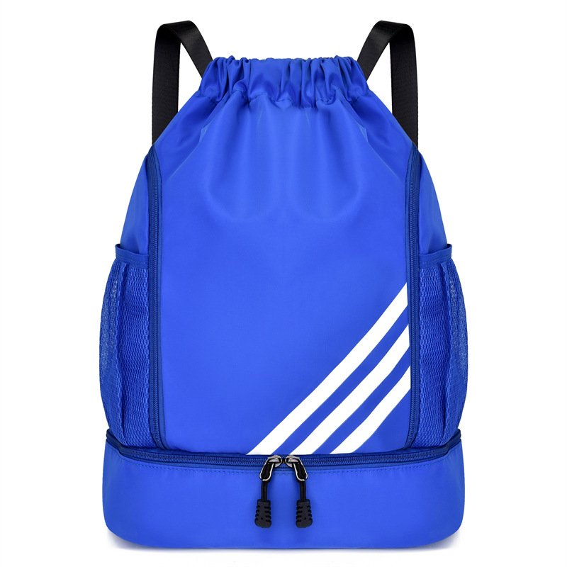 Durable Portable Lightweight Water Resistant Drawstring Backpack Swim Gym Sport Drawstring Sports Bag with Shoes Compartment