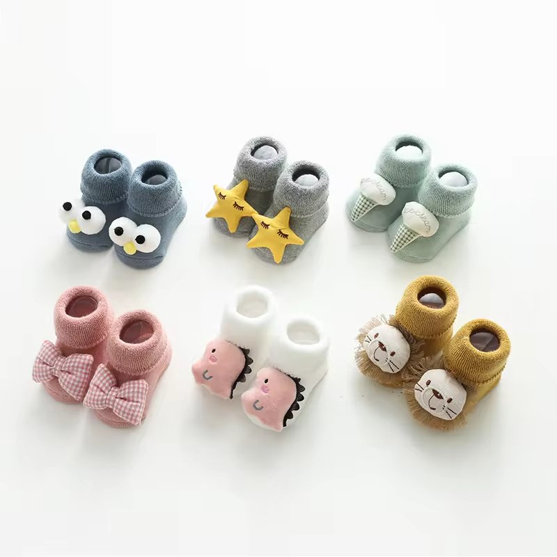 cute 3D cartoon organic cotton socks baby shoes non-Slip grip socks newborn infant baby Socks