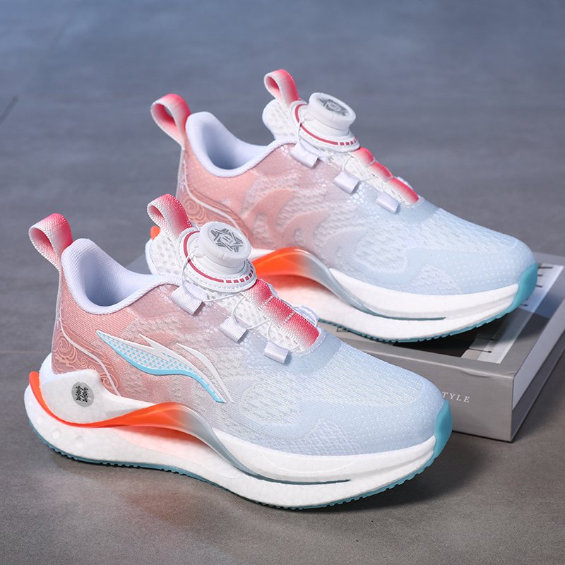 Li Ning Hinung Shoe Girl Spring and Autumn Sports Girl Swing Buttons Swimping Shoe Depression Super-Leave