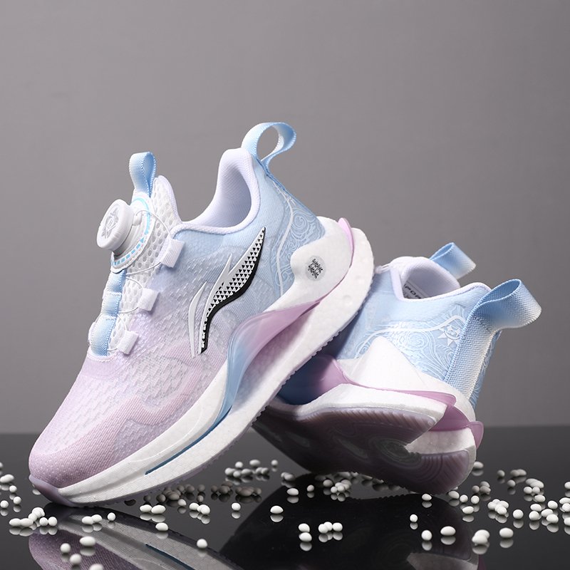 Li Ning Hinung Shoe Girl Spring and Autumn Sports Girl Swing Buttons Swimping Shoe Depression Super-Leave