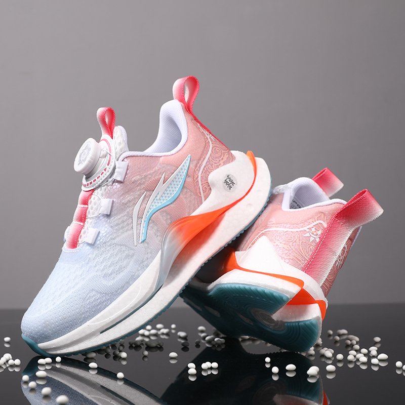 Li Ning Hinung Shoe Girl Spring and Autumn Sports Girl Swing Buttons Swimping Shoe Depression Super-Leave