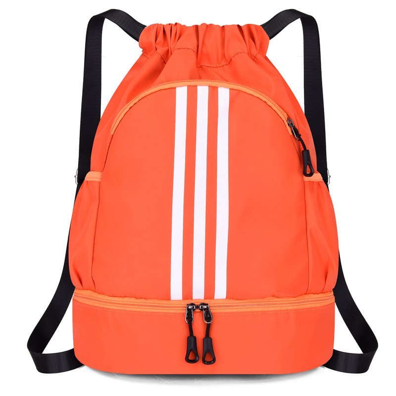 Custom logo outdoor basketball soccer casual drawstring backpack fitness sport bag with shoe warehouse