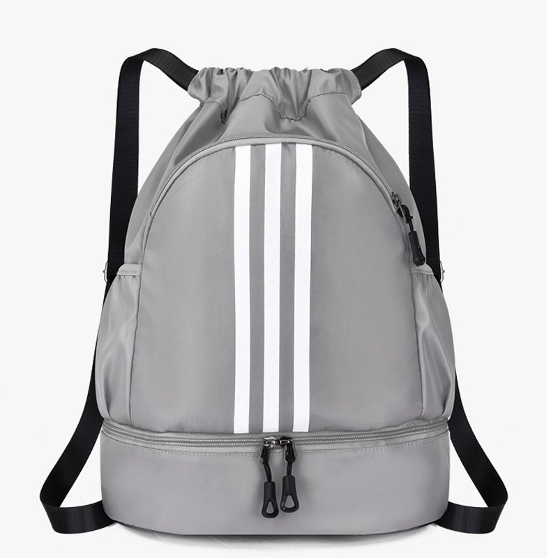 Custom logo outdoor basketball soccer casual drawstring backpack fitness sport bag with shoe warehouse