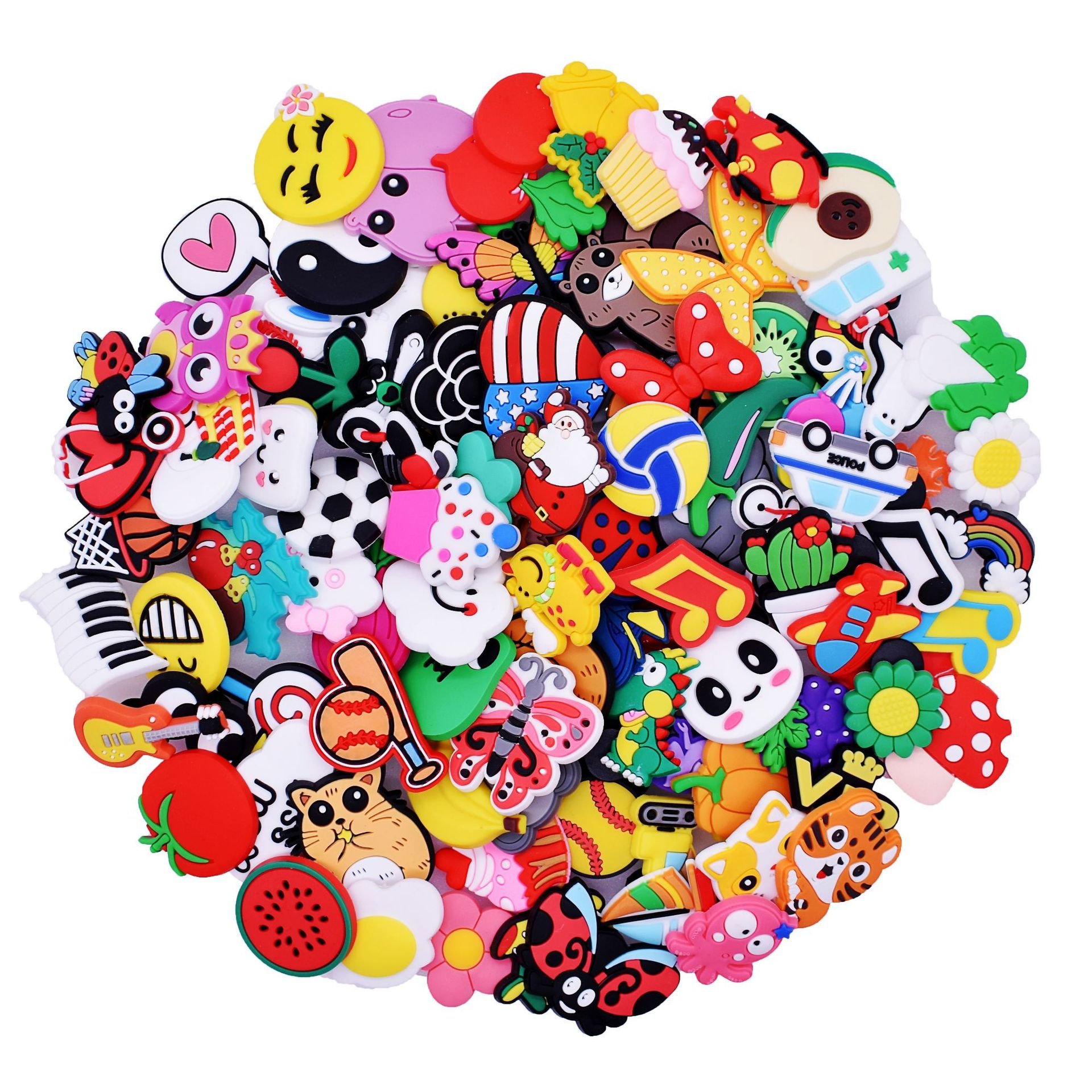 New custom design pvc shoe decoration accessories regular cute cartoon soccer football team logo inside out 2 clog shoe charms