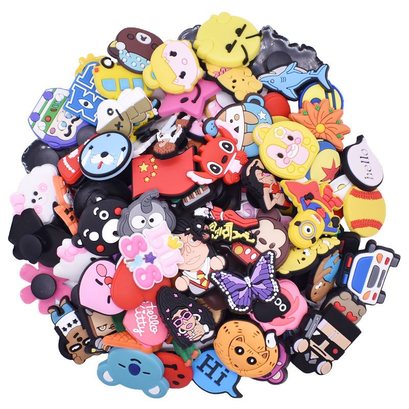 New custom design pvc shoe decoration accessories regular cute cartoon soccer football team logo inside out 2 clog shoe charms