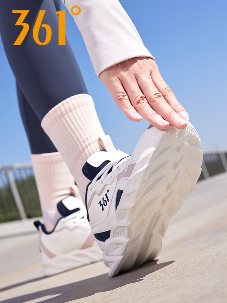 361 women's shoes, leather-skin sports shoes, 2024, new official flag shop, real girls' running shoes, leisure shoes
