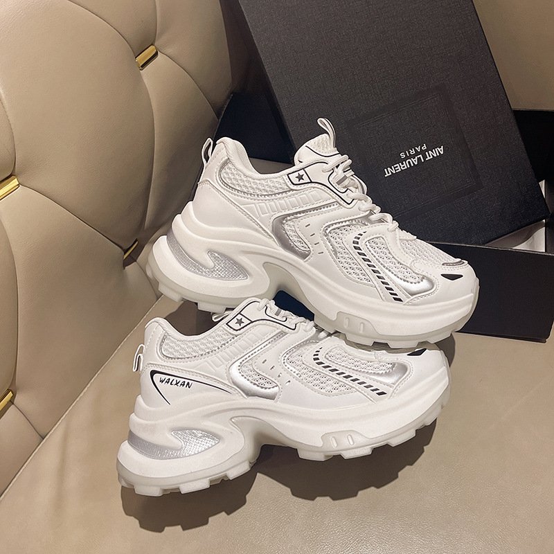 Scrambling in the thick, silver old man's shoes
