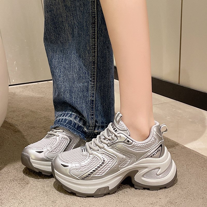 Scrambling in the thick, silver old man's shoes