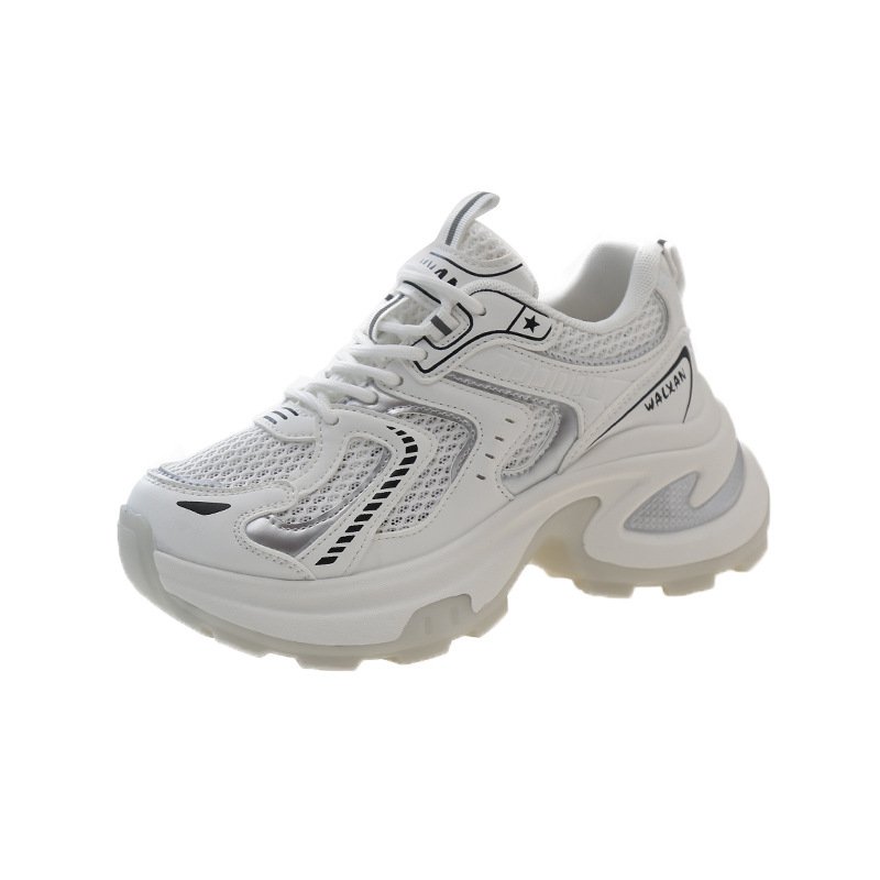 Scrambling in the thick, silver old man's shoes