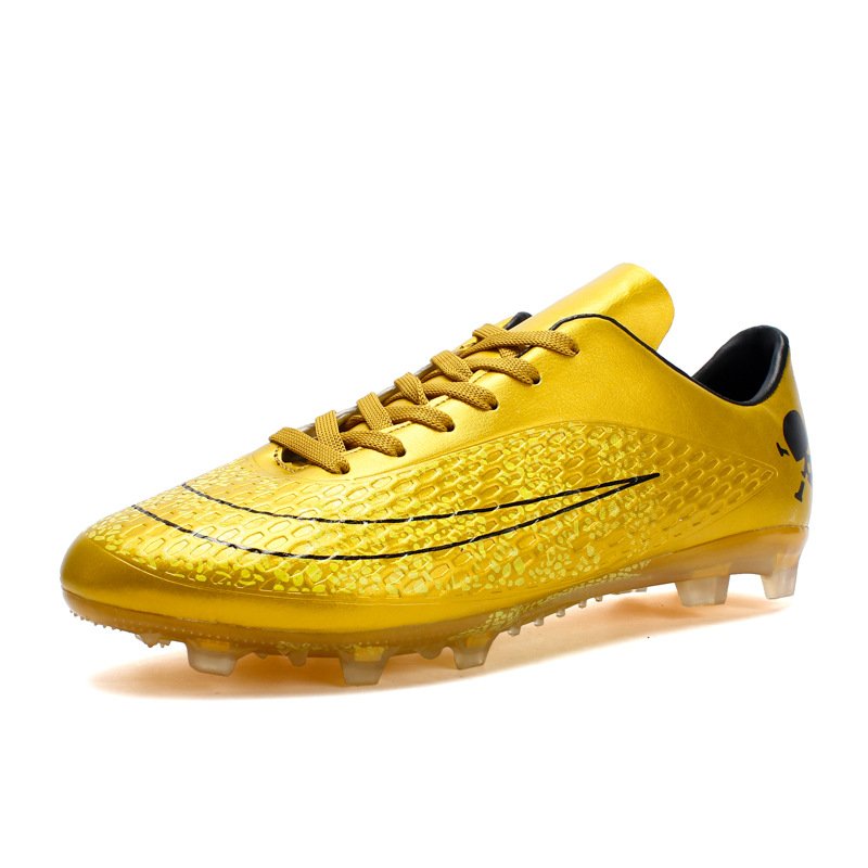 New football shoes men's and women's children's broken spikes tf artificial turf AG spikes gold school training shoes female
